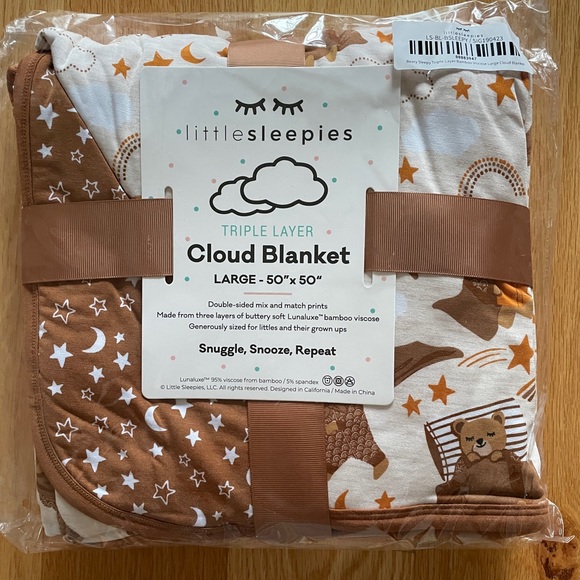 Little Sleepies Bedding Nwt Little Sleepies Beary Sleepy Large Cloud Blanket Bamboo Viscose